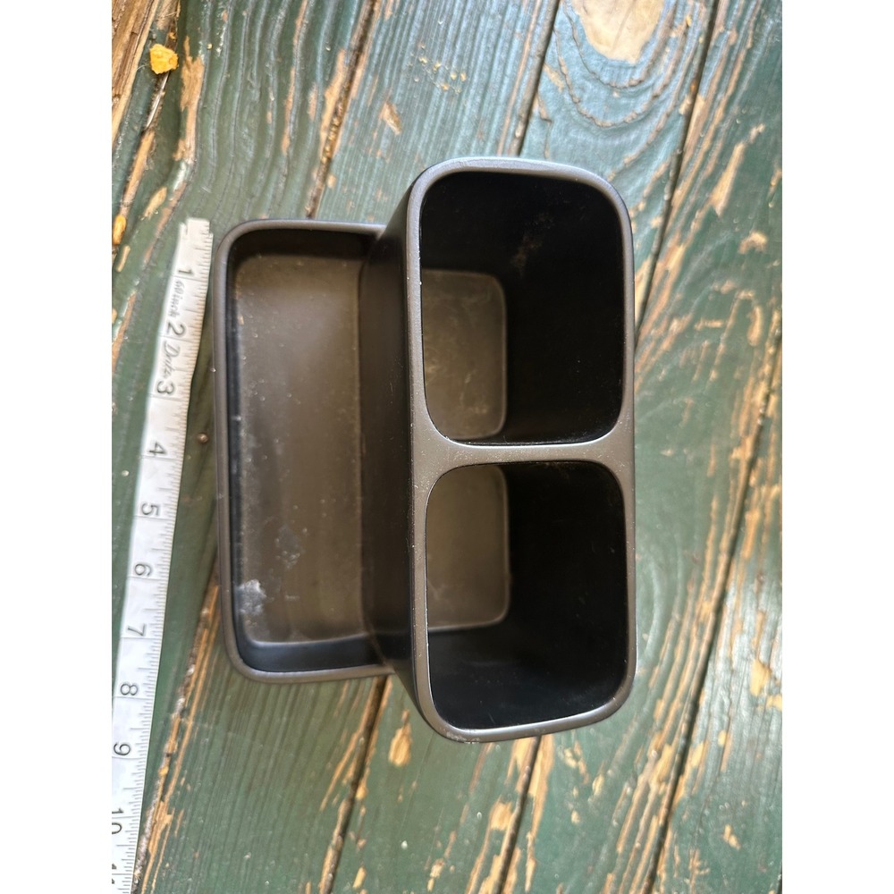 Target Matte Black Vanity Organizer 3 Compartment Makeup Brush Holder 064051876